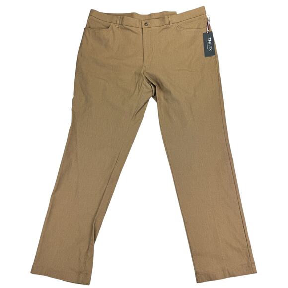 Tommy Hilfiger Mens TH Flex Finn Modern Fit Twill Pants Tan Brown 40x32 - Picture 1 of 4